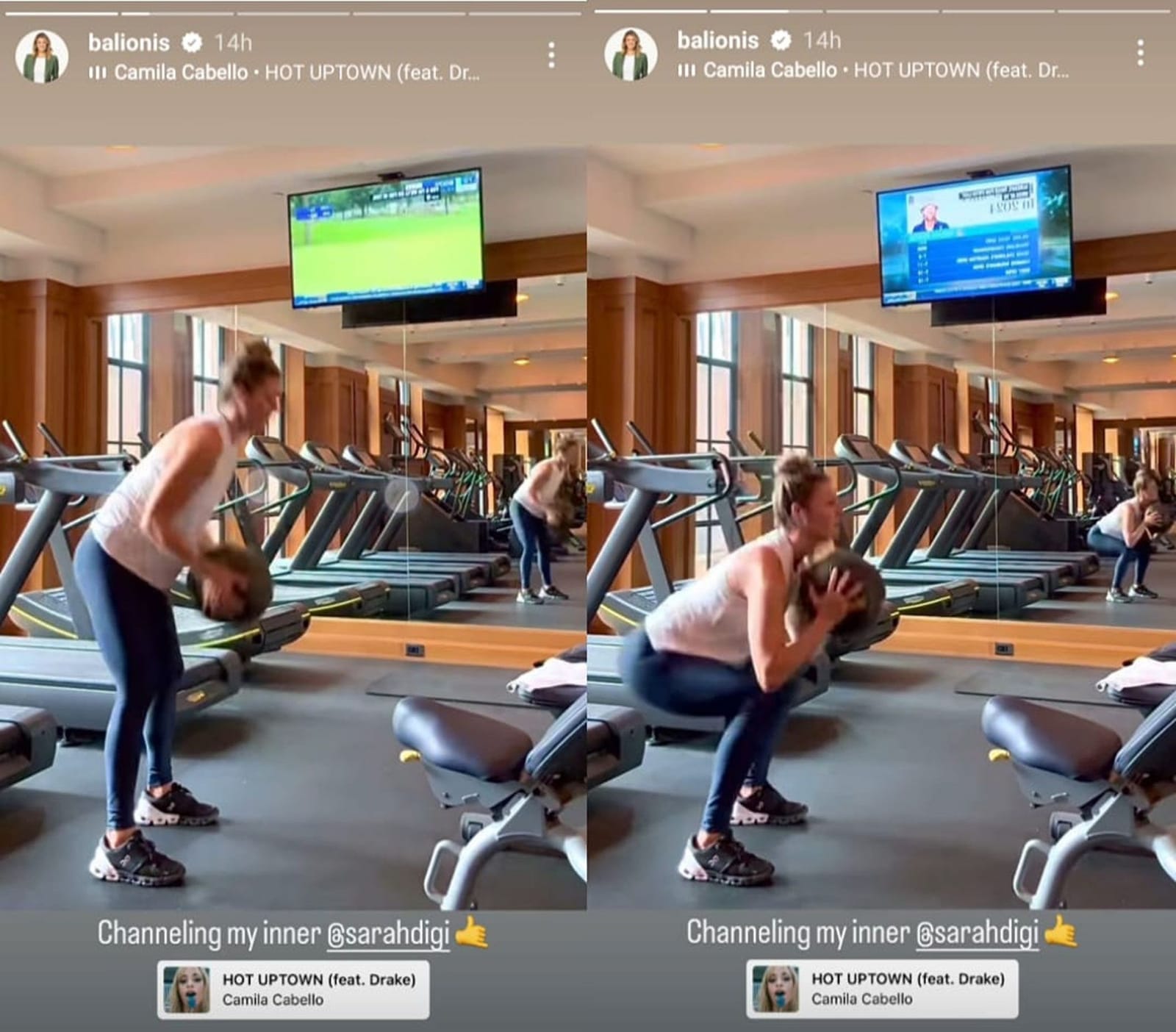 Amanda Balionis shows off her workout routine inspired by her boxing coach