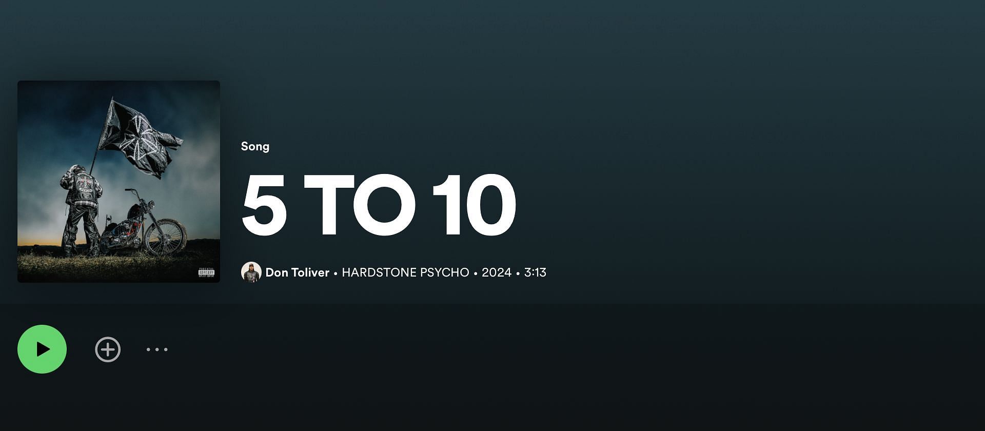 Track 14 on Don Toliver&#039;s new album &#039;HARDSTONE PSYCHO&#039; (Image via Spotify)