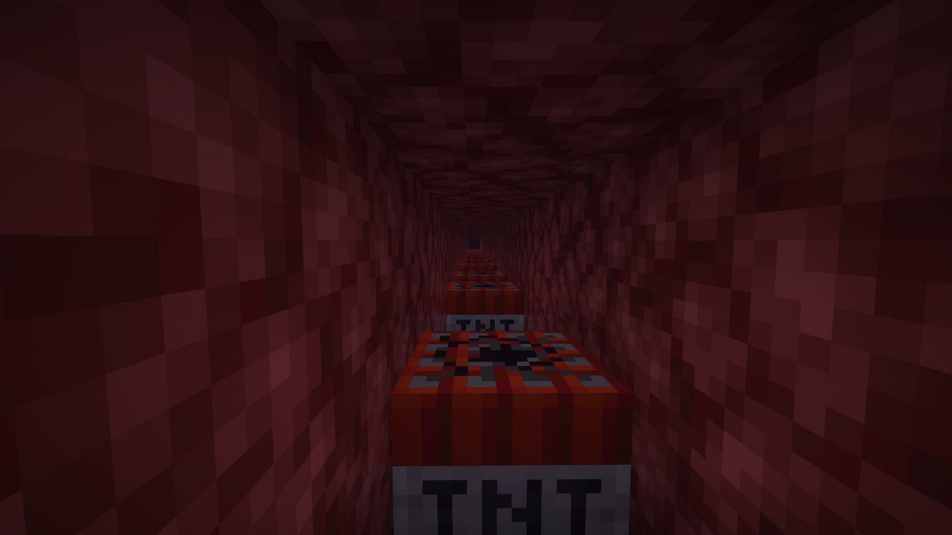 TNT blocks placed in a straight line (Image via Mojang)