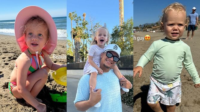 IN PHOTOS: Patrick Mahomes, wife Brittany enjoy sunny beach day with kids in Spain post Dolce & Gabbana dinner-date