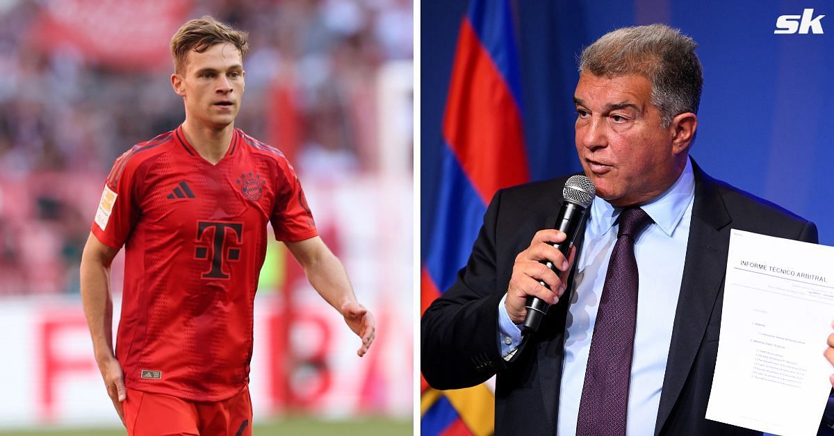 Joshua Kimmich (left) and Joan Laporta
