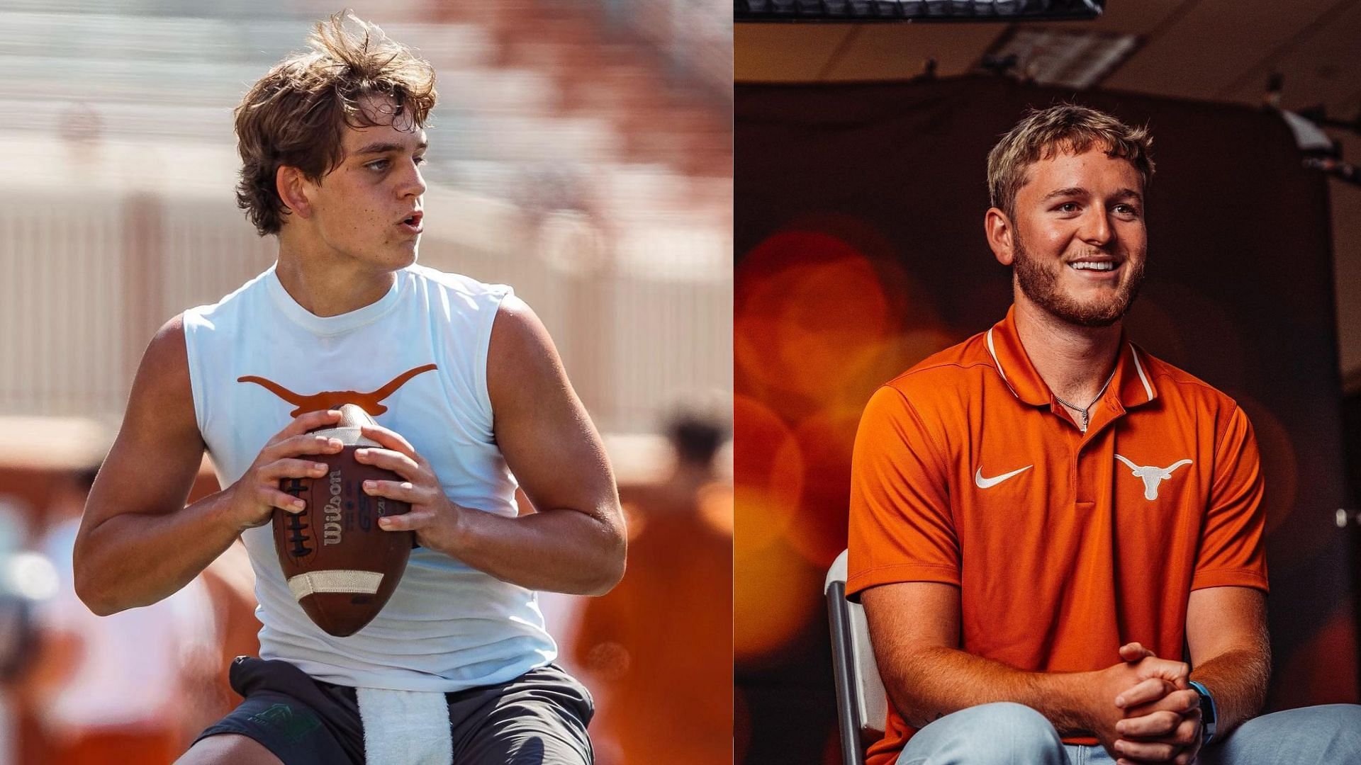 Arch Manning addresses the QB competition at Texas (Image via @archmanning and @quinn_ewers on ig)