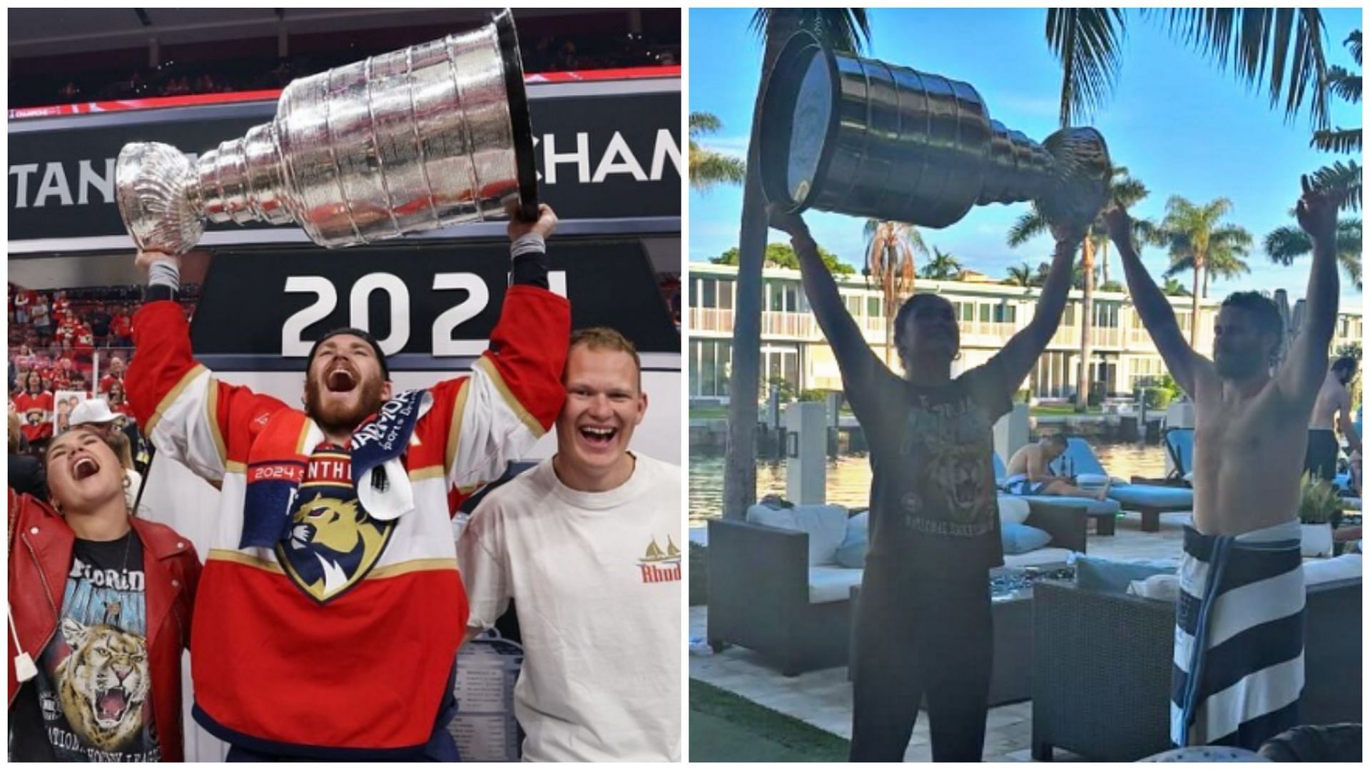 Matthew Tkachuk and family celebrate Stanley Cup win