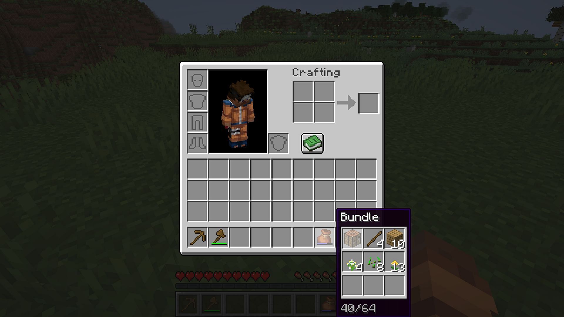 A bundle filled with random early-game items (Image via Mojang)