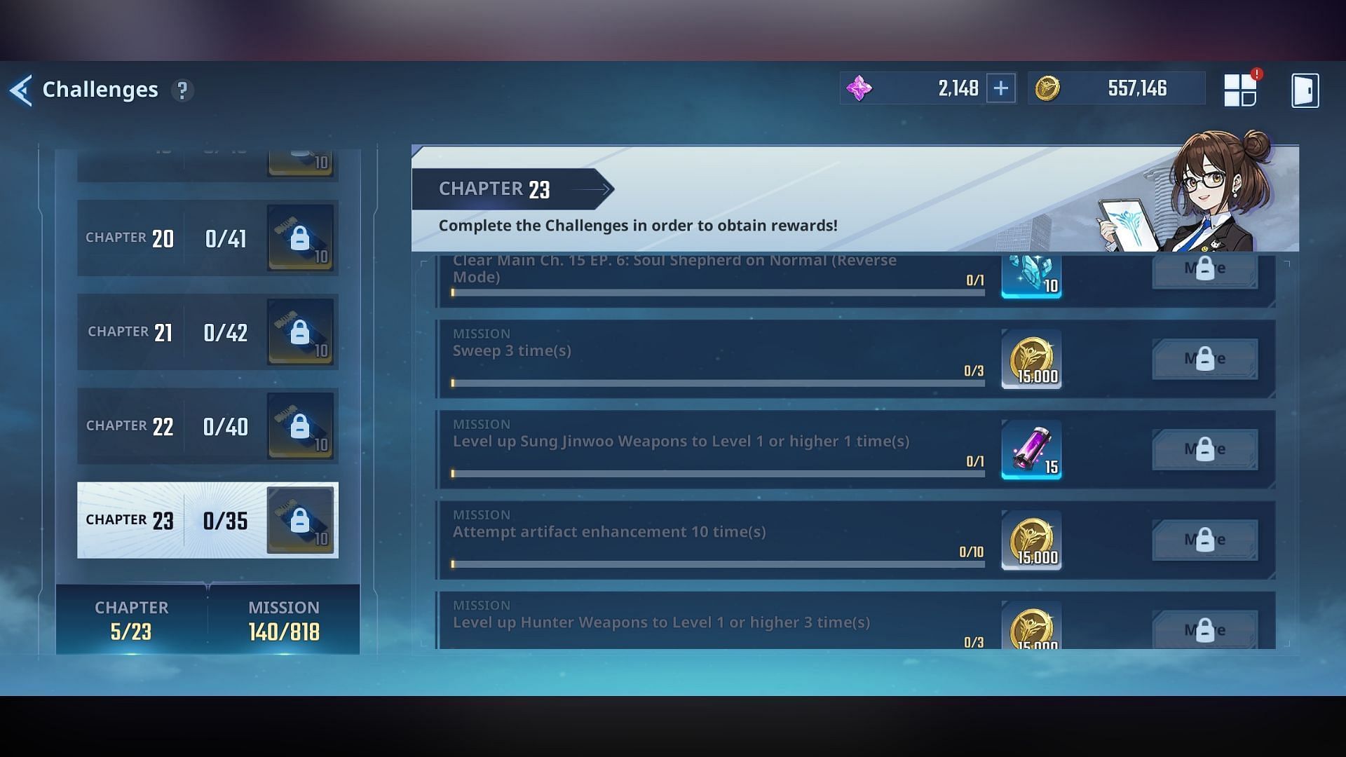 Netmarble has modified certain missions in the Challenges section (Image via Netmarble)