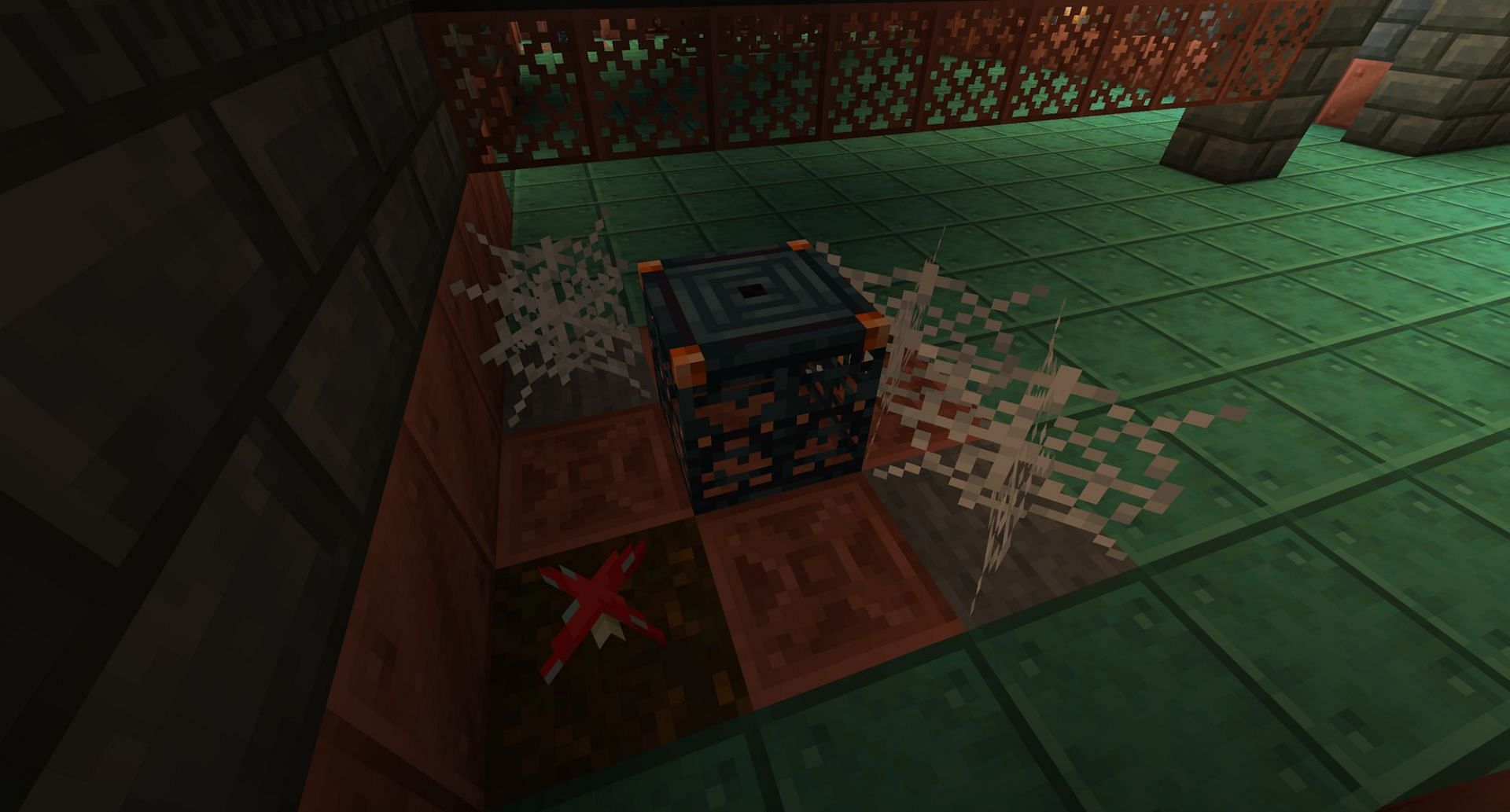 An example of the design of a cave spider spawner (Image via Mojang)