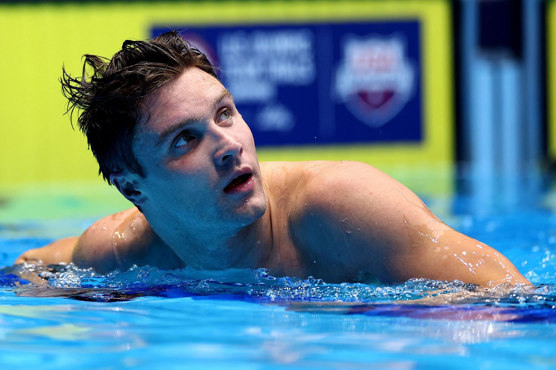 Bobby Finke at the 2024 U.S. Olympic Team Swimming Trials. (Photo by Sarah Stier/Getty Images)