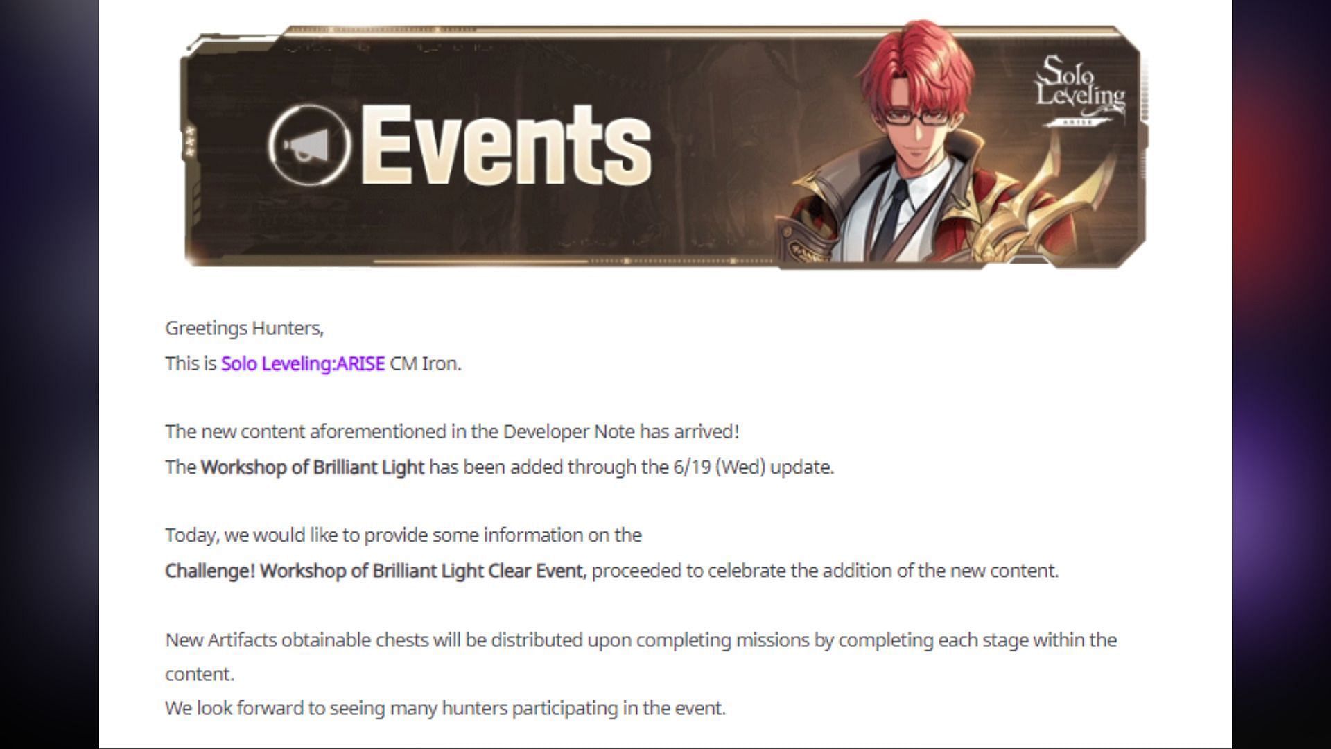 Workshop of Brilliant Light Clear event will be available till July 10, 2024 (Image via Netmarble)