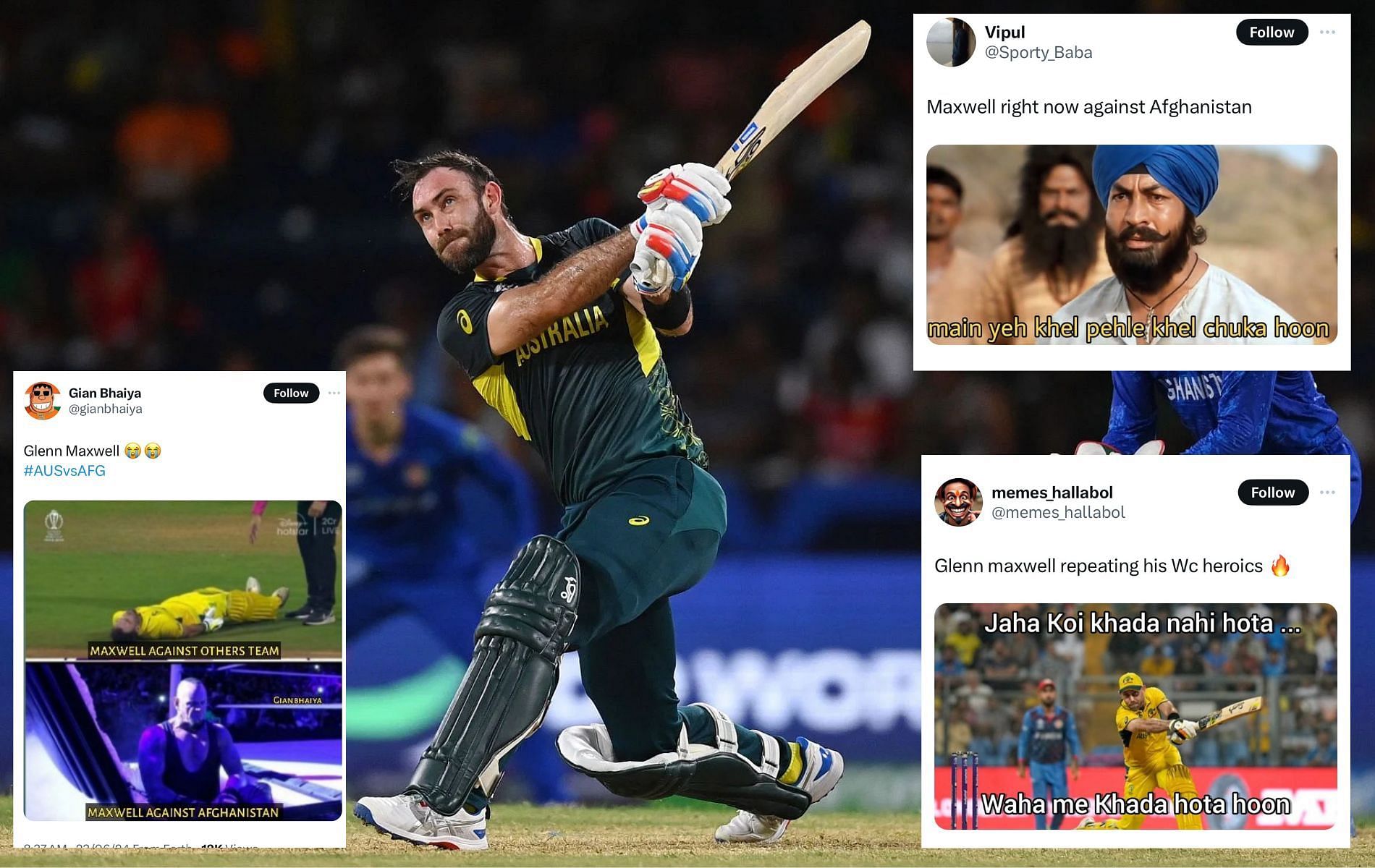 Glenn Maxwell scored 59 runs off 41 balls in AUS vs AFG match. 