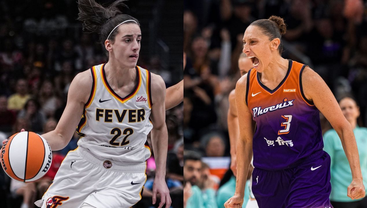 Caitlin Clark and Diana Taurasi will square off on Sunday. (Credit: Indiana Fever, Phoenix Mercury/Twitter)