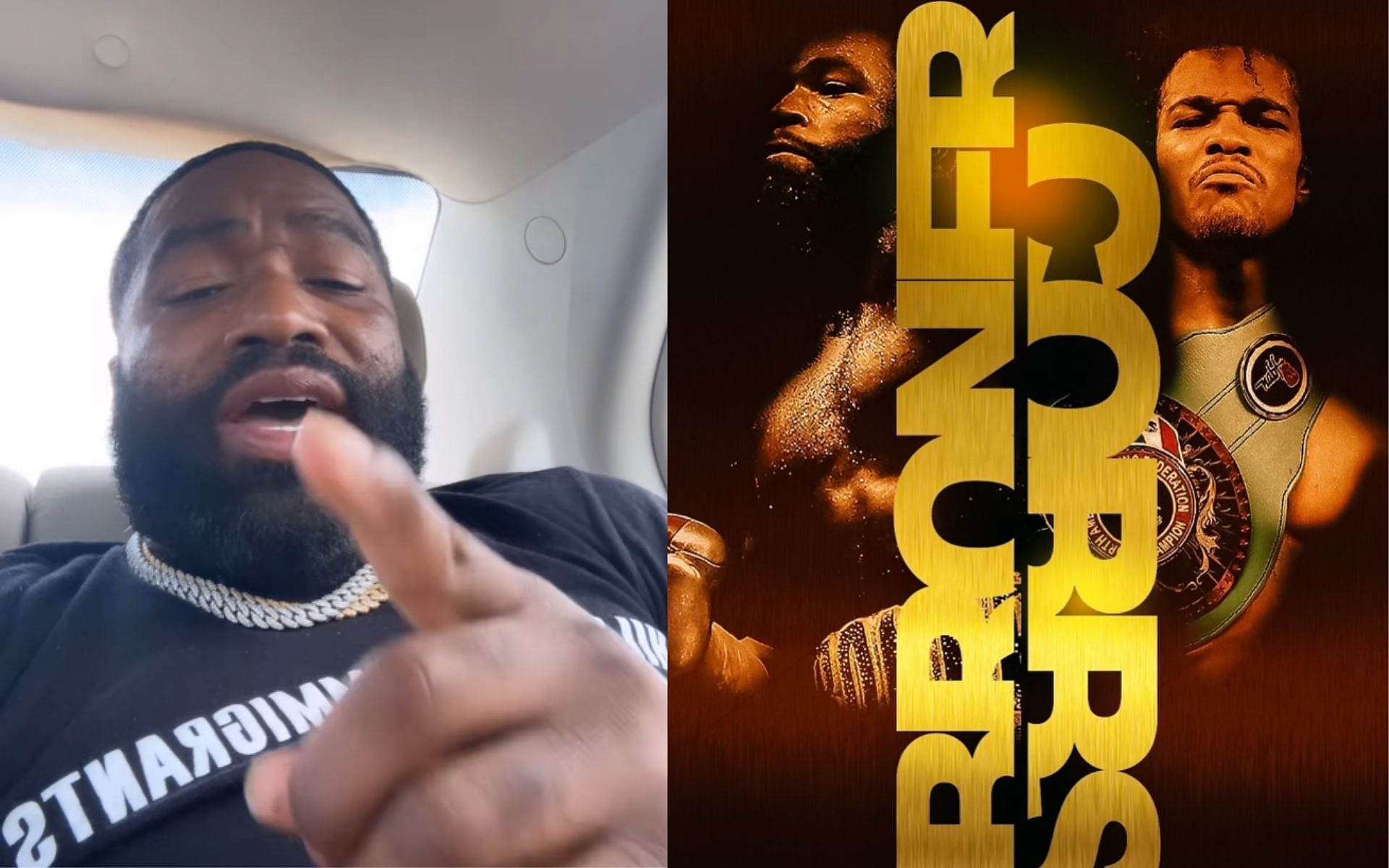 Adrien Broner (left) said some crazy things during the press conference for Broner-Cobbs (right) on June 7. [Image credit: @adrienbroner on Instagram]