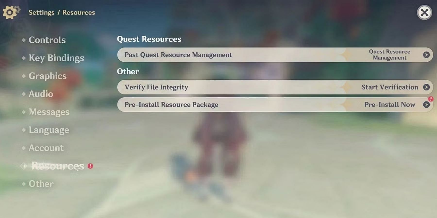 Pre-install the files via in-game settings (Image via HoYoverse)