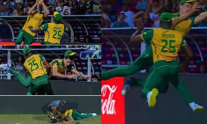 WI vs SA : दक्षिण अफ्रीका के दो खिलाड़ियों की मैदान में हुई खतरनाक टक्कर, प्रमुख गेंदबाज को लगी गंभीर चोट, Watch Video