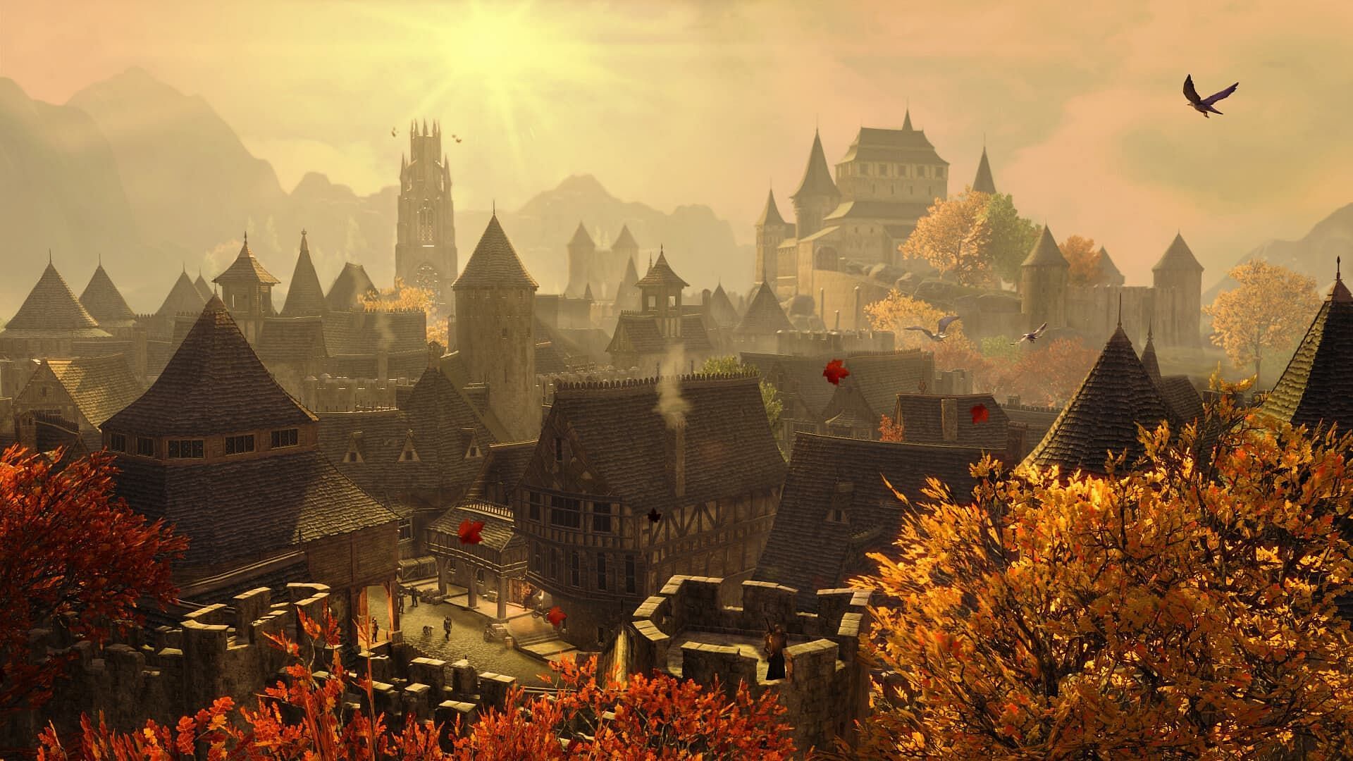 Skingrad is a beautiful city in West Weald (Image via ZeniMax Online Studios)