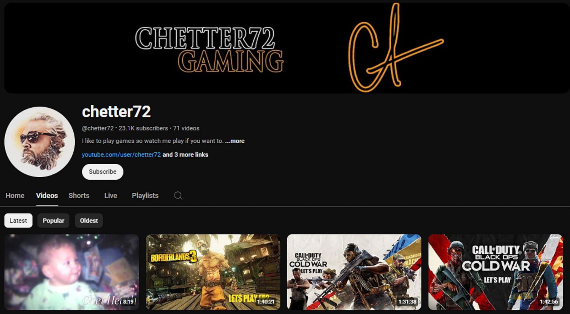 Chetter also has over 23K YouTube subscribers (Image via YouTube)