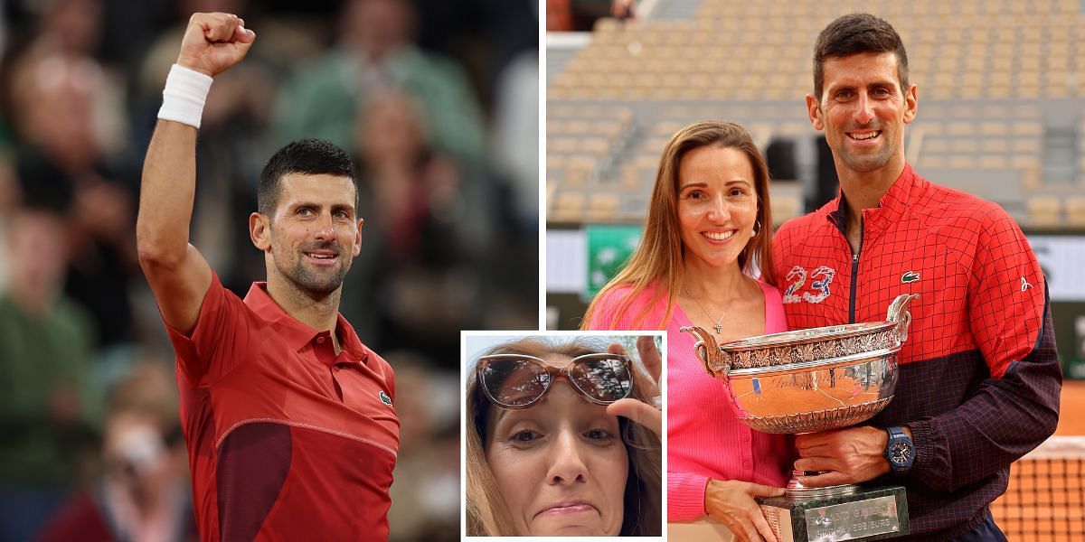 Novak Djokovic with his wife Jelena (Source: Getty, Instagram/Jelena Djokovic)