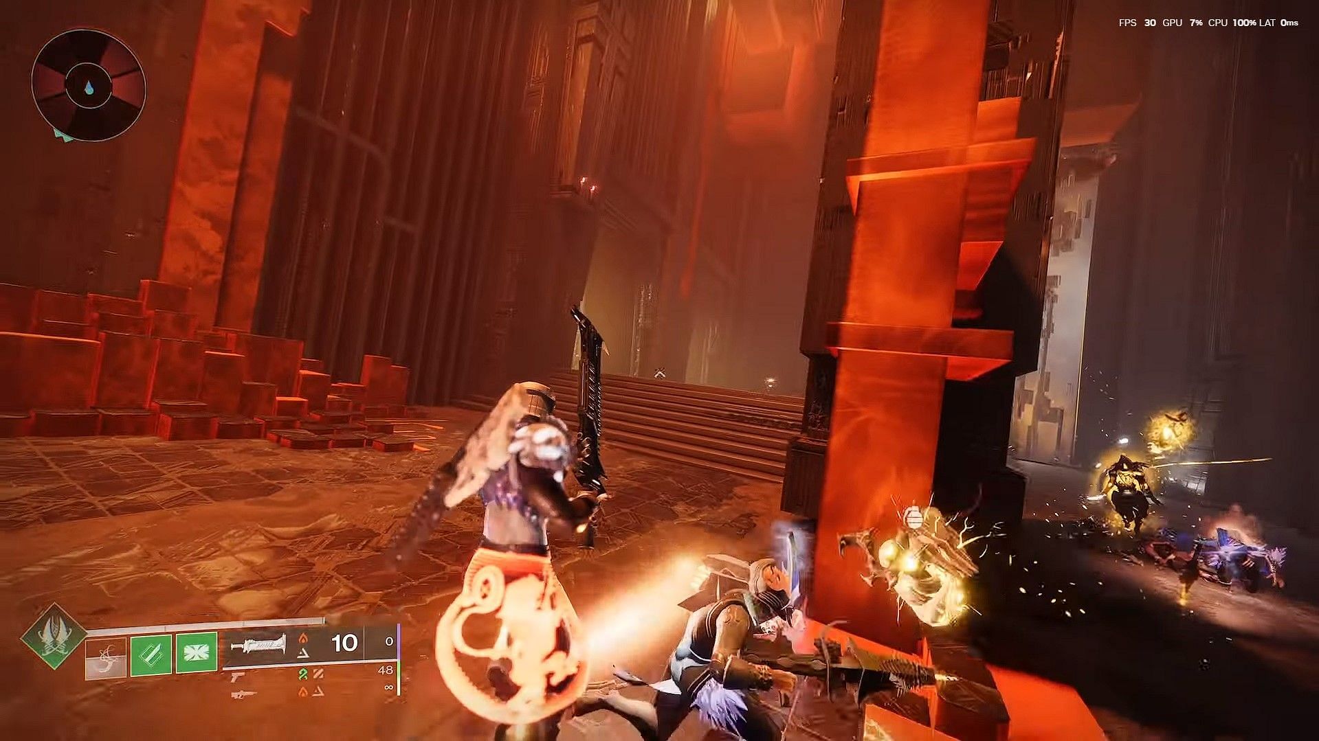 Glowing orange stone room in Destiny 2 (Image via Cheese Forever/YouTube)