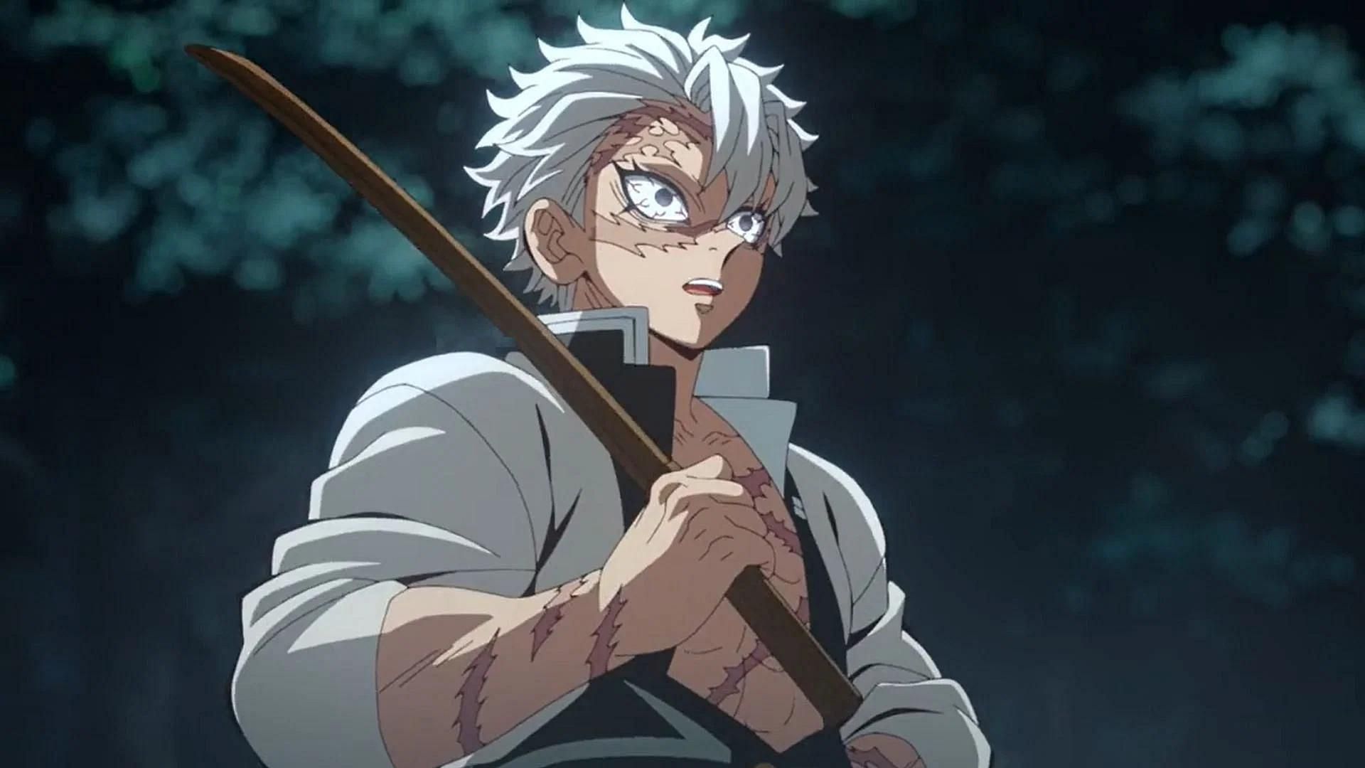 Sanemi Shinazugawa as shown in Demon Slayer season 4 (Image via Studio Ufotable)