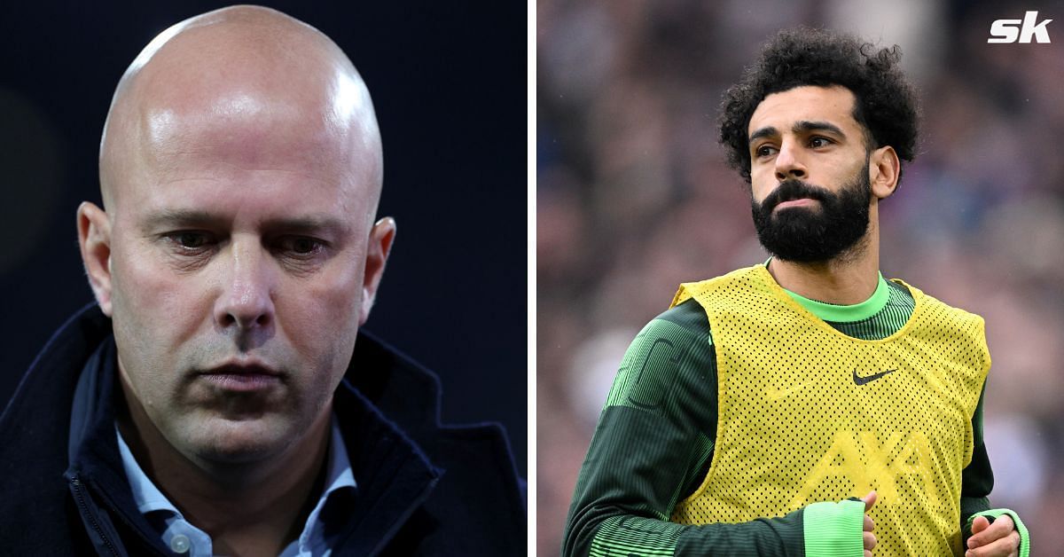 Arne Slot (left) and Mohamed Salah