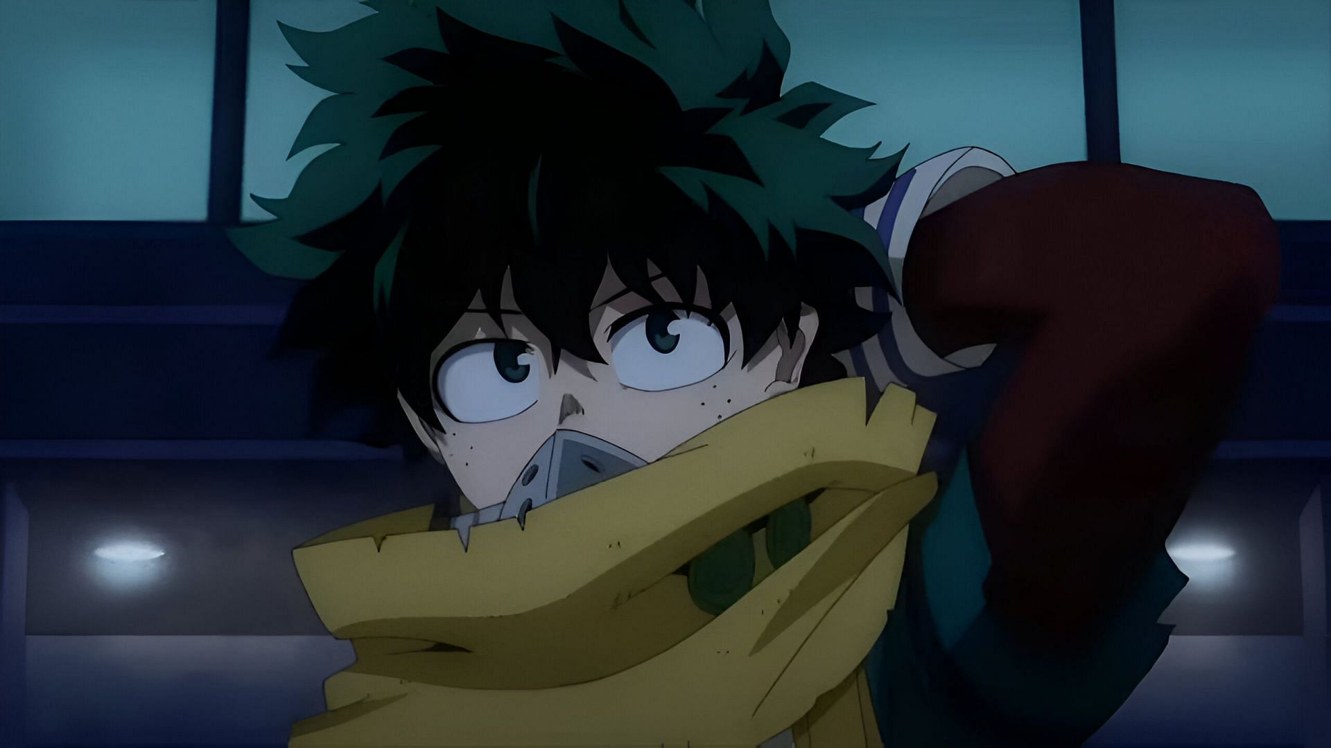 Deku as seen in the anime (Image via Bones)