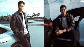 In Photos: Shohei Ohtani rocks brown leather jacket & black cleats in new $101,395 Porsche Taycan luxury car commercial