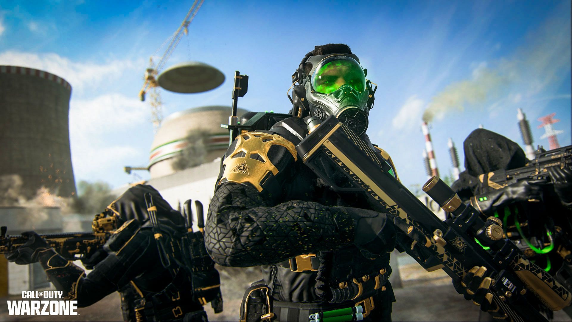 An Operator equipped with a Gas Mask in Warzone