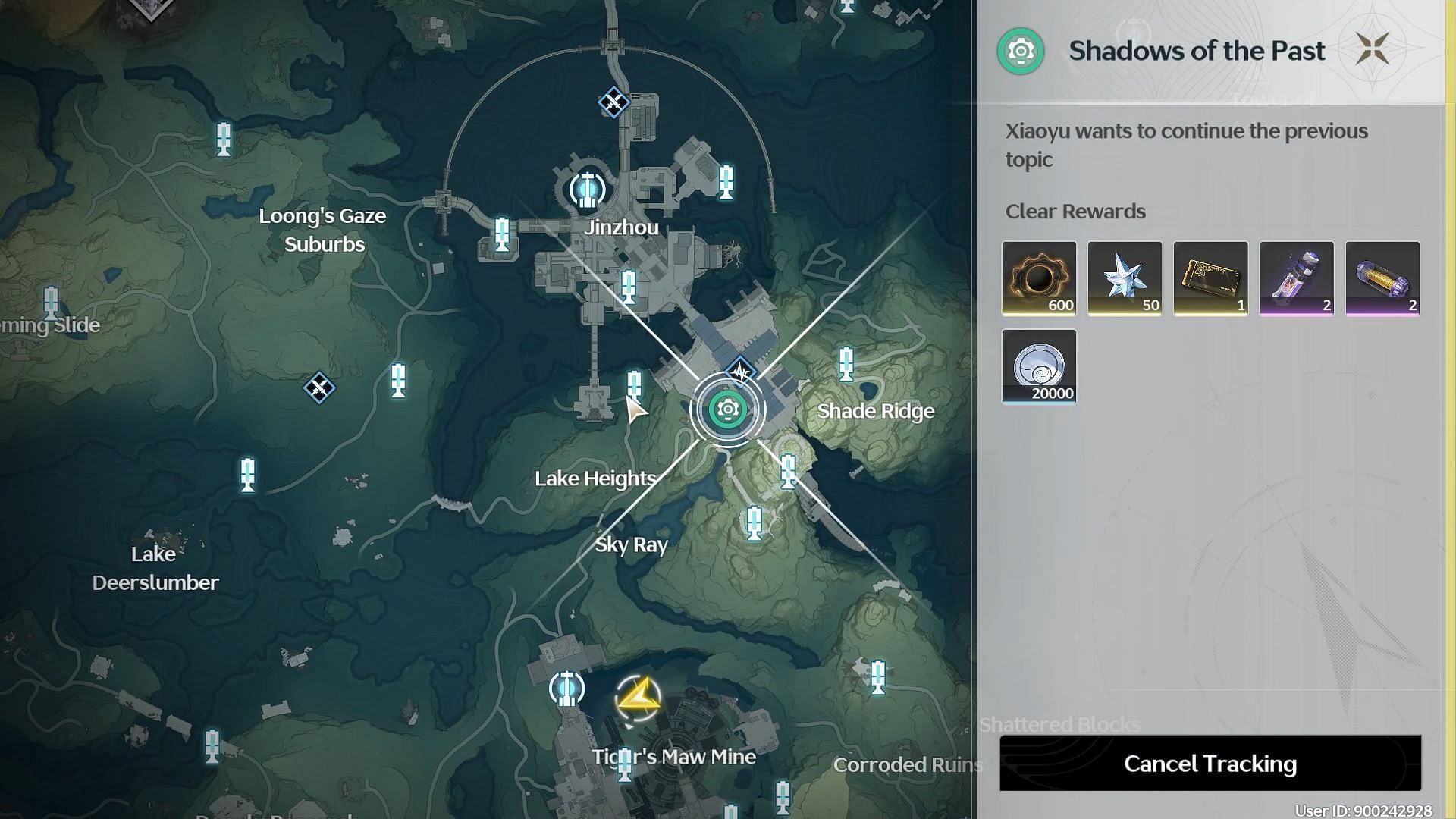 Shadows of the Past quest starting location (Image via Kuro Games)
