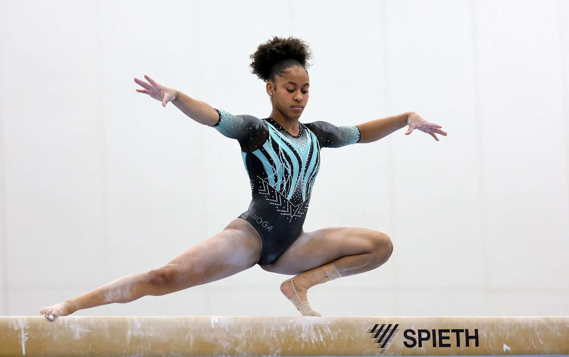 Skye Blakely competes in the Beam during the 2024 USA Gymnastics Winter Cup in Louisville, Kentucky.