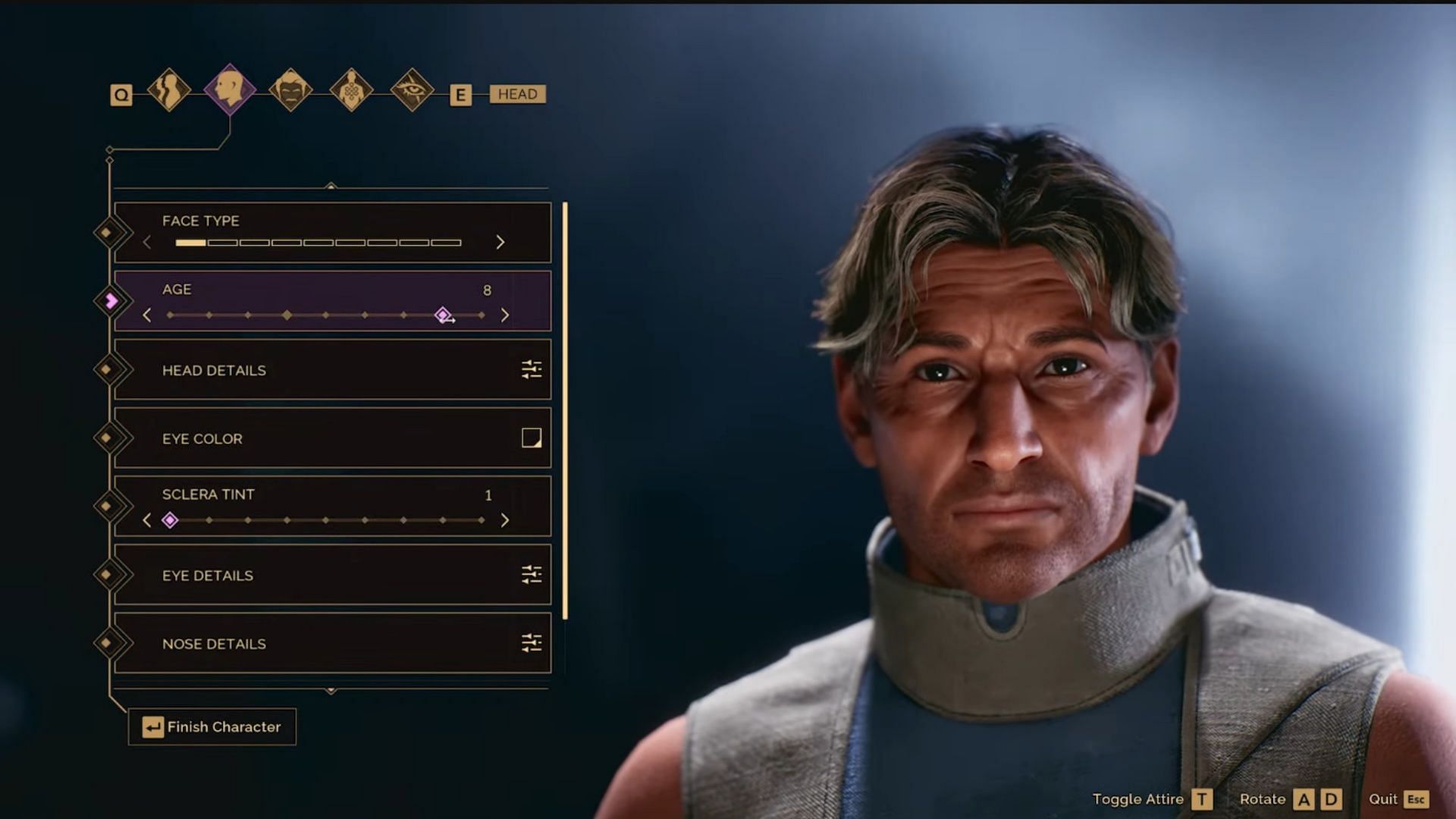 The character creation suite looks fantastic - from character aesthetic to background (Image via Funcom)