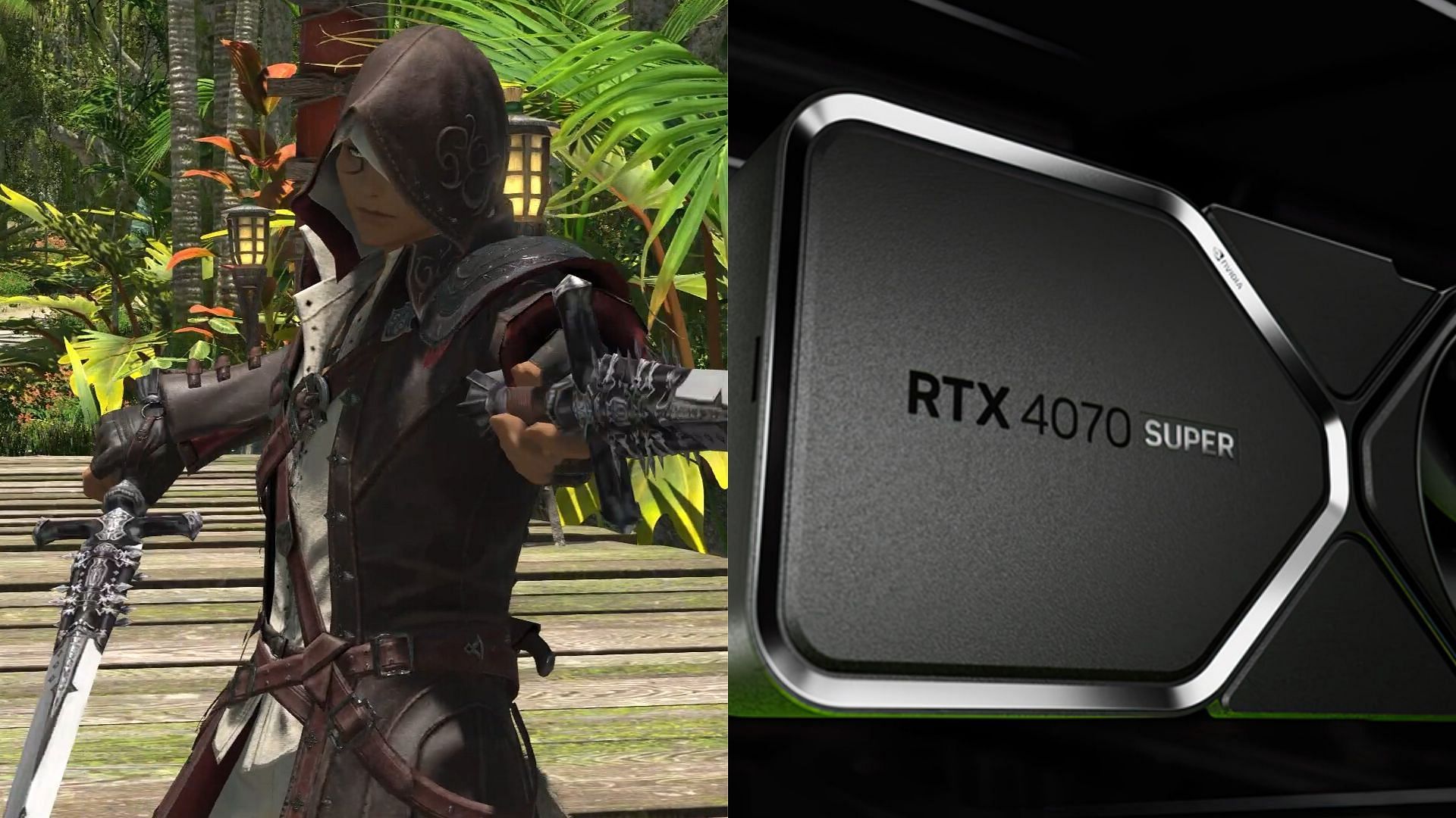 The RTX 4070 and 4070 Ti are superb cards for playing Final Fantasy XIV: Dawntrail (Image via Square Enix and Nvidia)