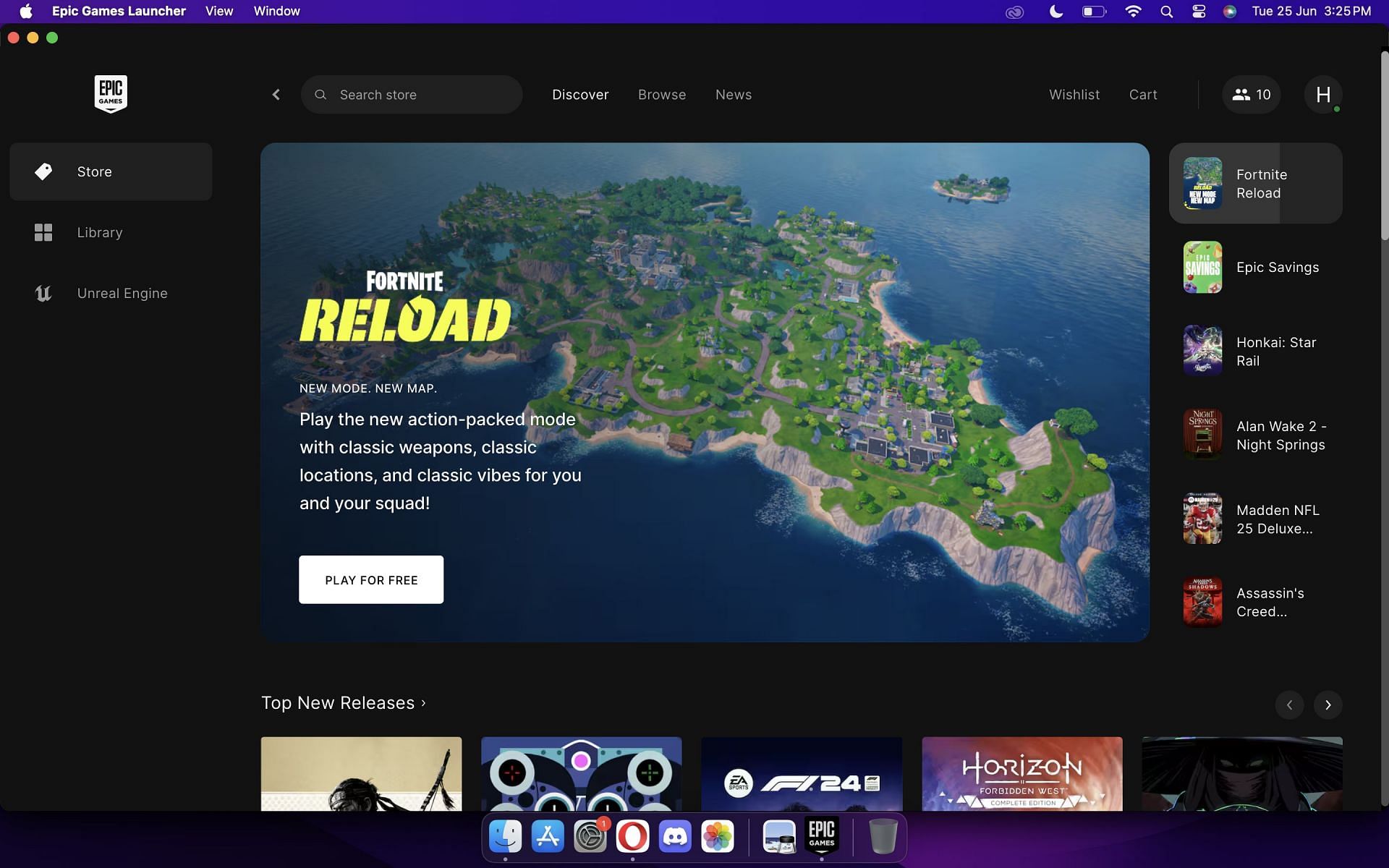 Searching for &quot;Fortnite&quot; in Epic Games Launcher