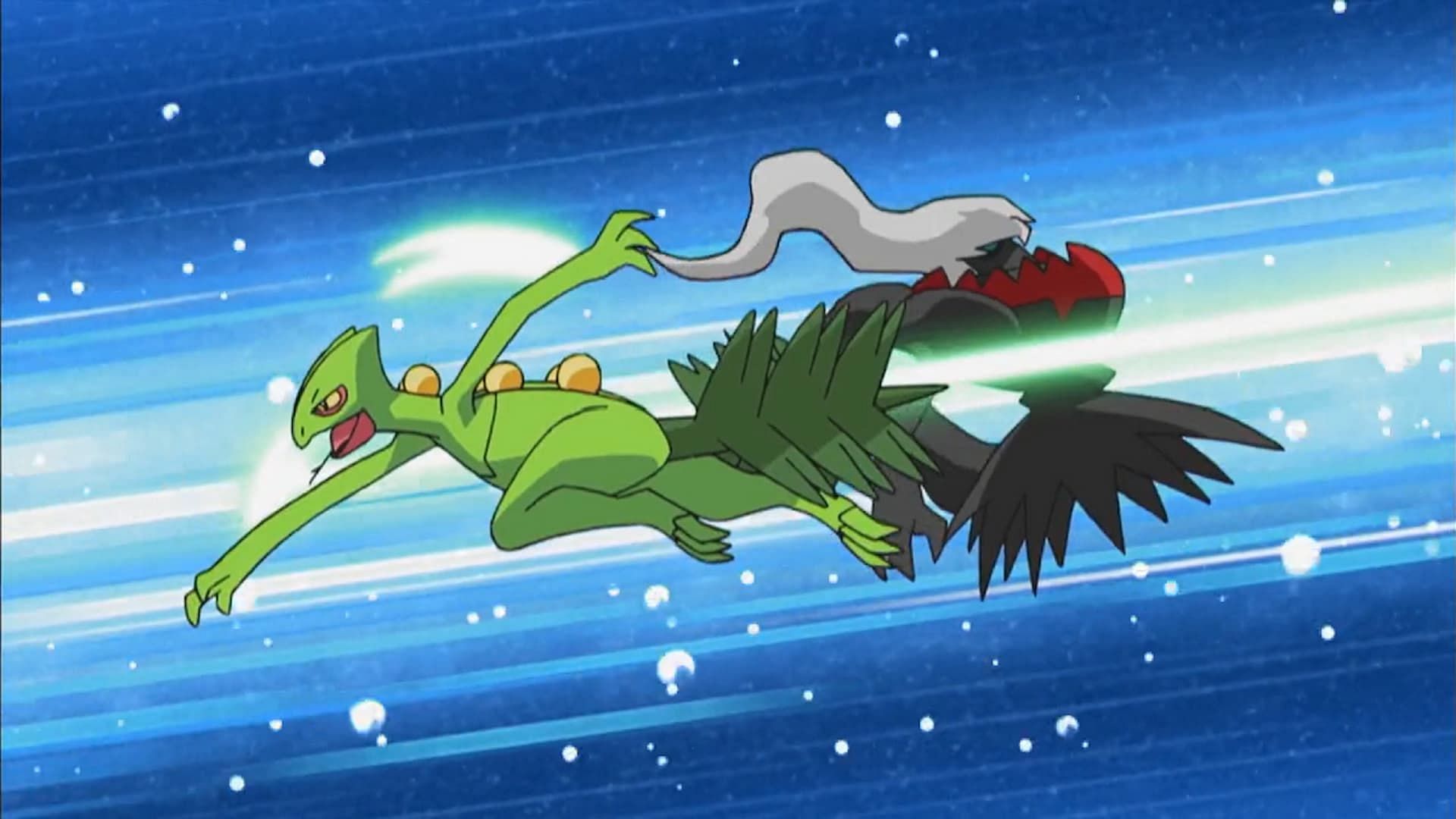 Ash&#039;s Sceptile landing the final blow on Tobias&#039; Darkrai (Image via TPC)