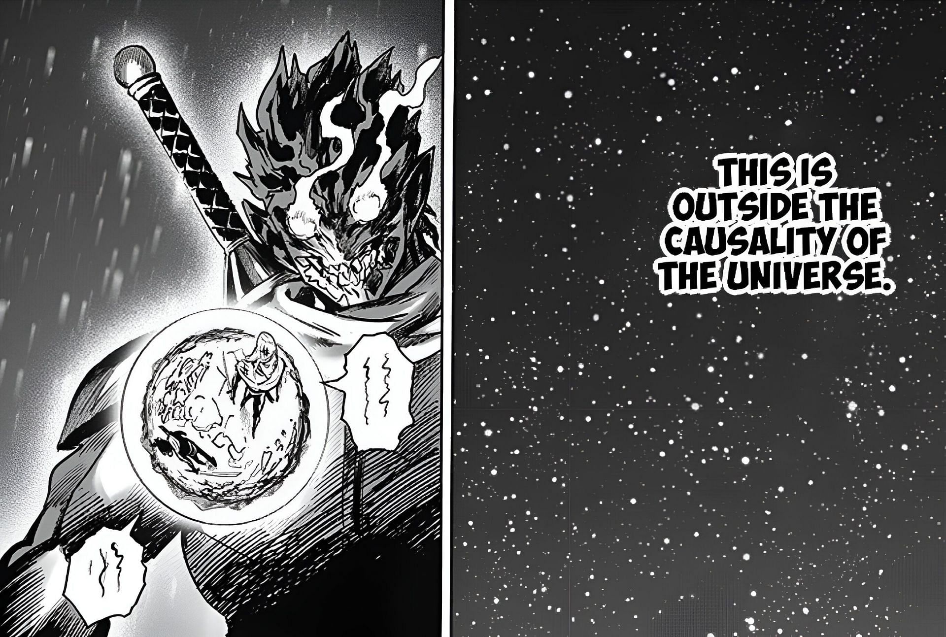 Empty Void standing outside the causality of the universe in One Punch Man Chapter 201 (Image via Shueisha)