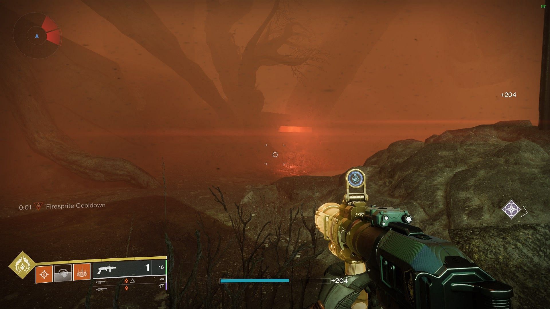 Red light outdoors in Destiny 2 (Image via Bungie)