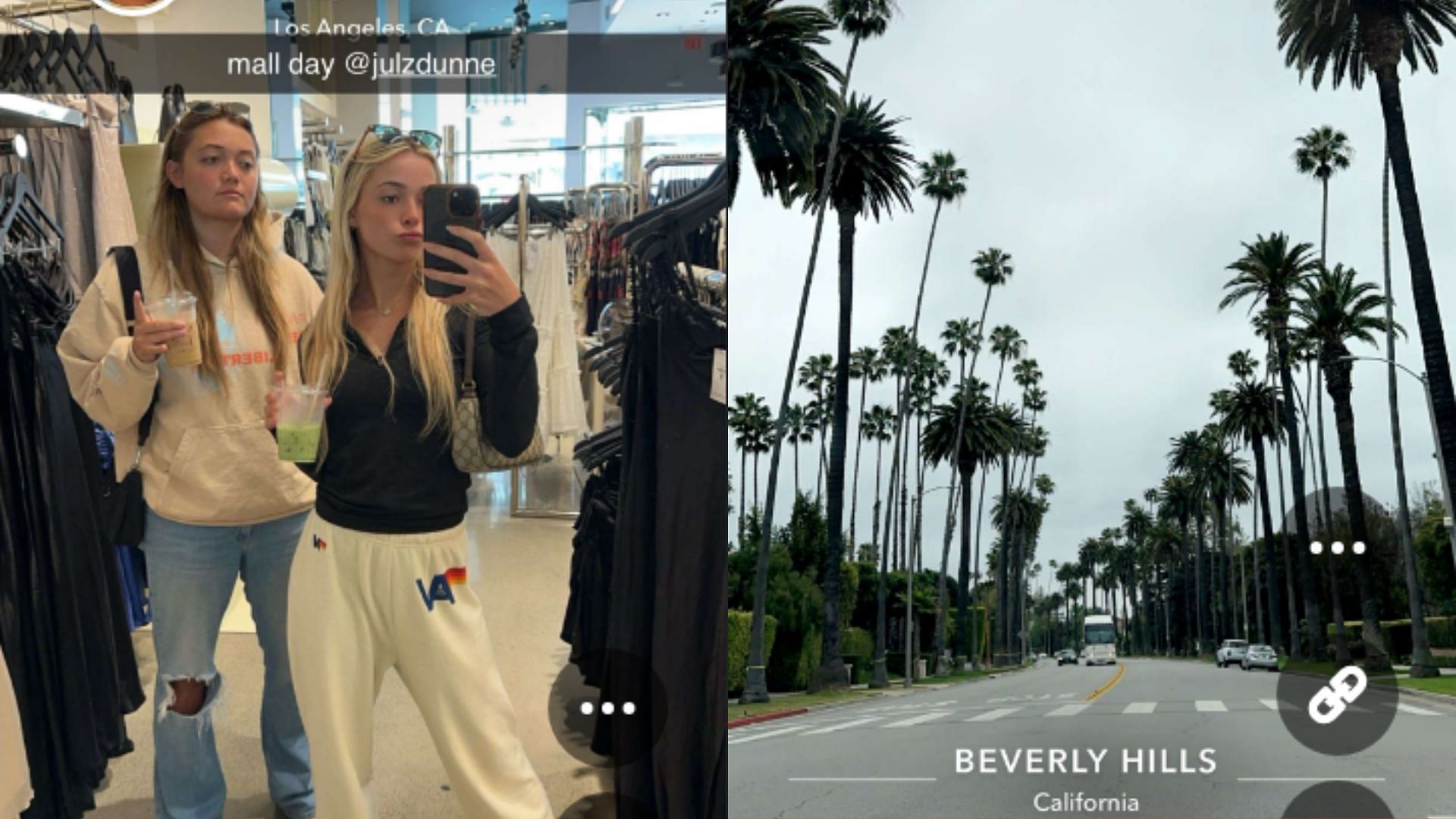 Julz and Olivia Dunne hitting up a Beverly Hills mall