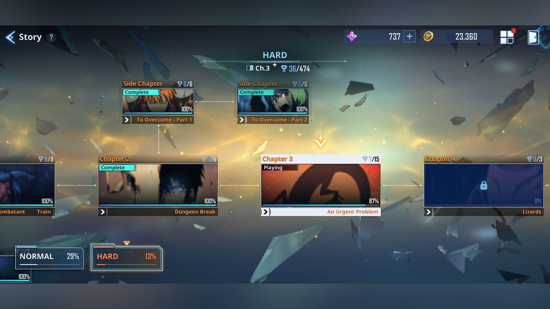 Hard Mode is the best way to earn EXP and level up Sung Jinwoo fast. (Image via Netmarble)