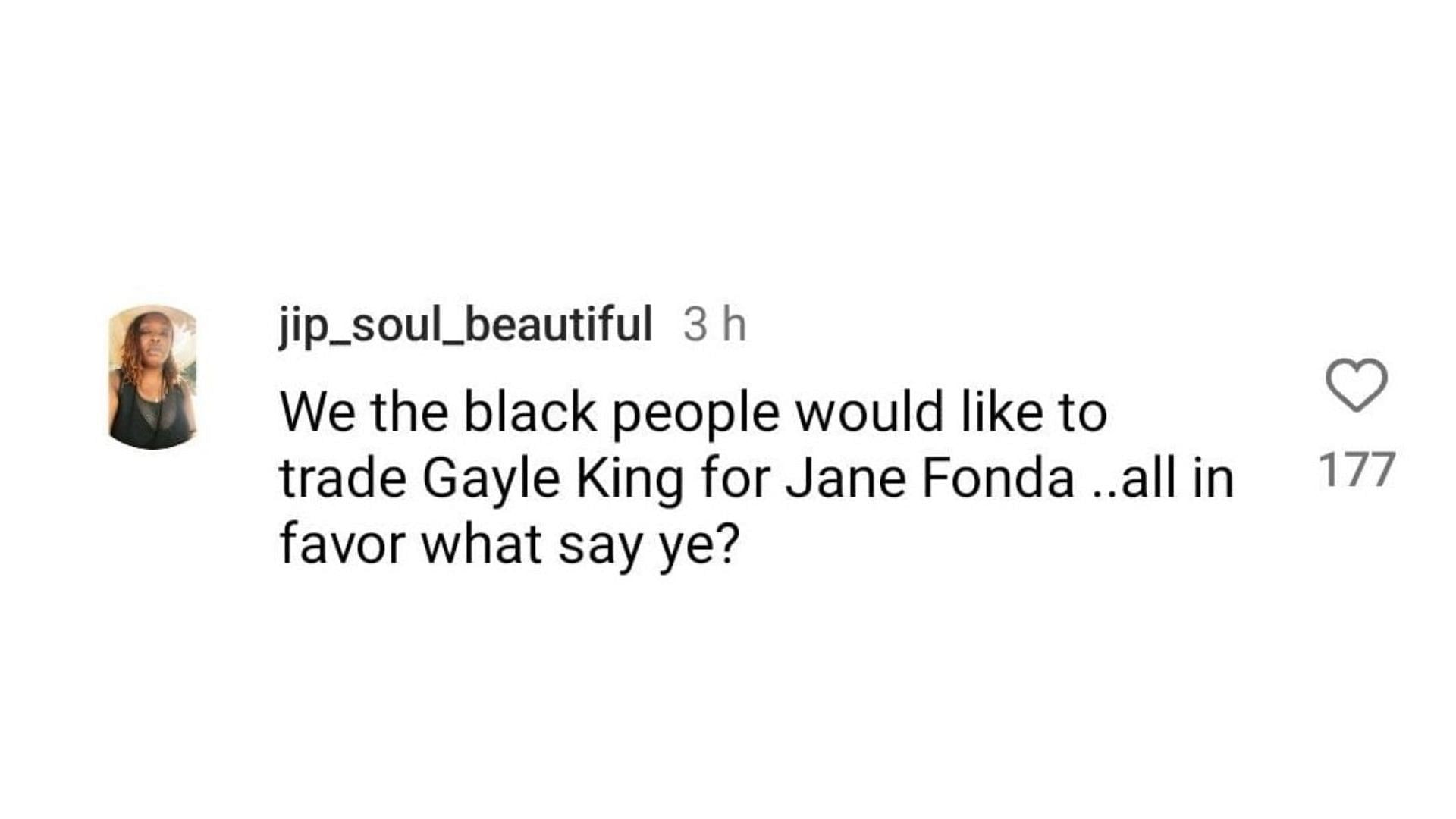 A netizen criticizes Gayle King for defending Justin Timberlake. (Image via Instagram/ jip_soul_beautiful)