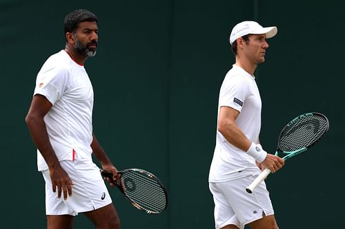 Rohan Bopanna (L) and Matthew Ebden at Wimbledon 2023 (Image via Getty)