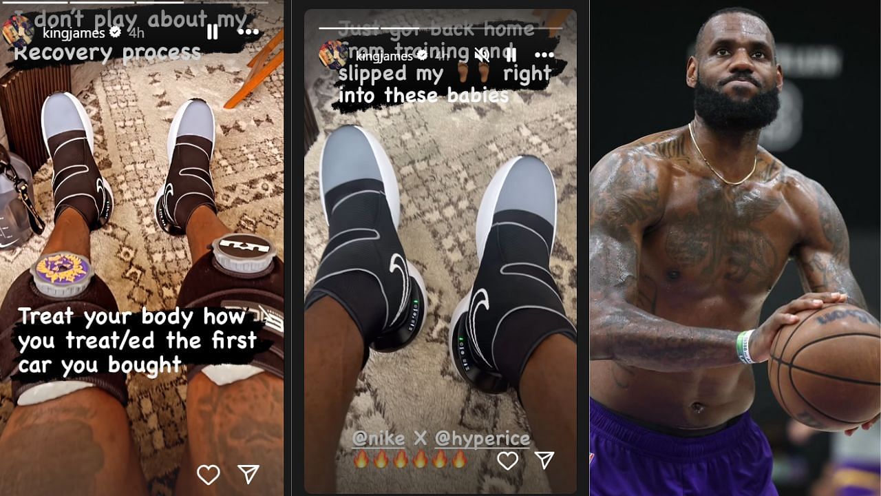 LeBron James continues to invest on his body with post-workout accessories. [photo: James IG]