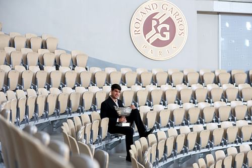 Alcaraz at the 2024 French Open - Mens French Open Winner Photocall