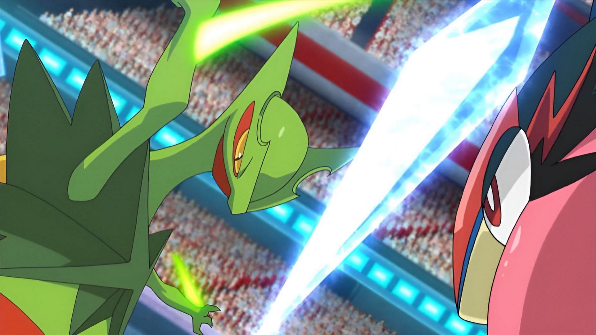 Ash and Sawyer have an intense rematch in this Pokemon XY episode (Image via The Pokemon Company)