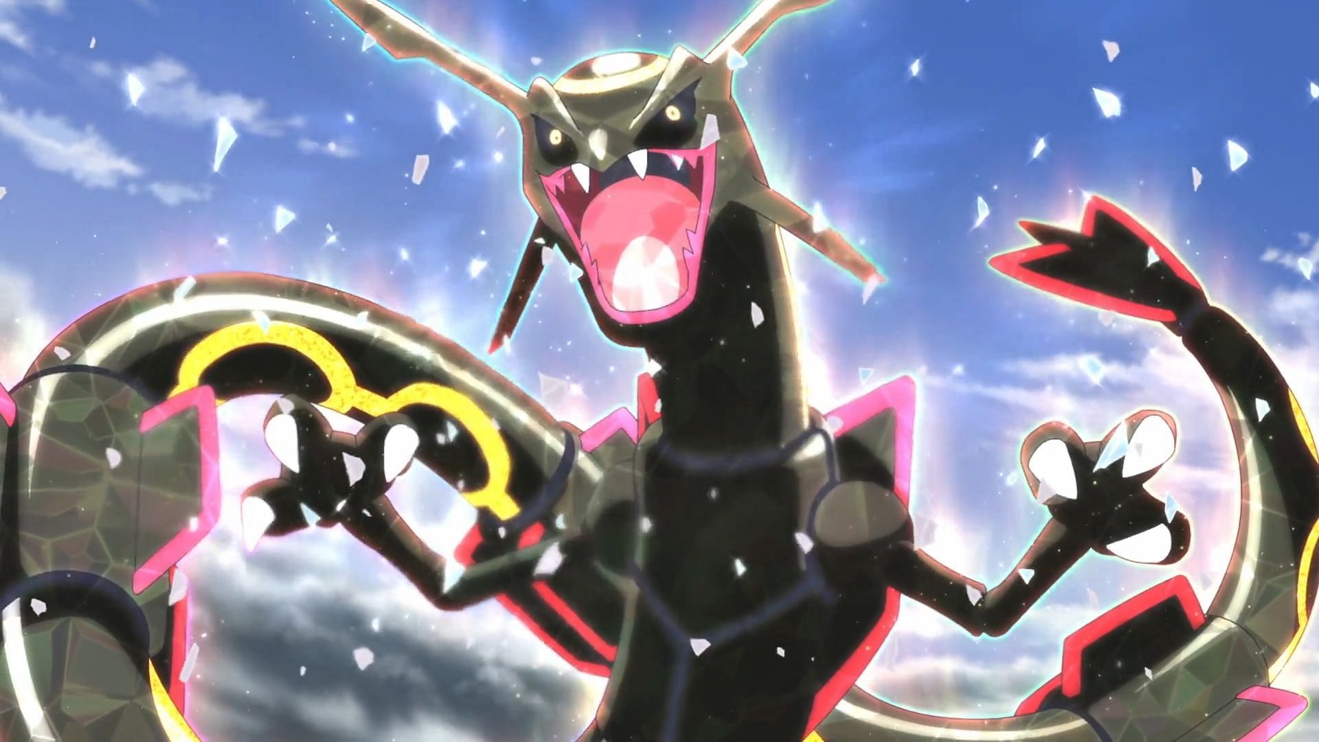 Shiny Rayquaza in the anime (Image via TPC)
