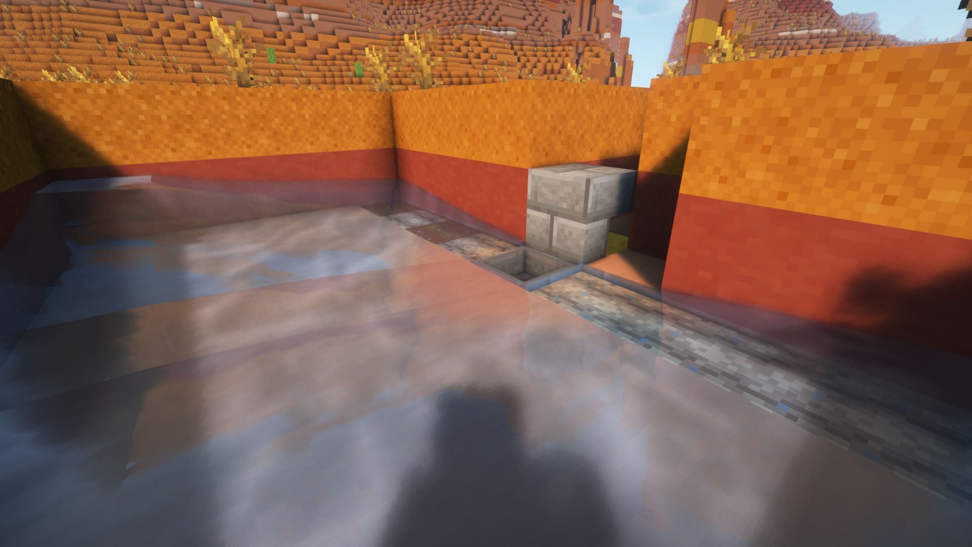The collection system and water flowing to it (Image via Mojang)