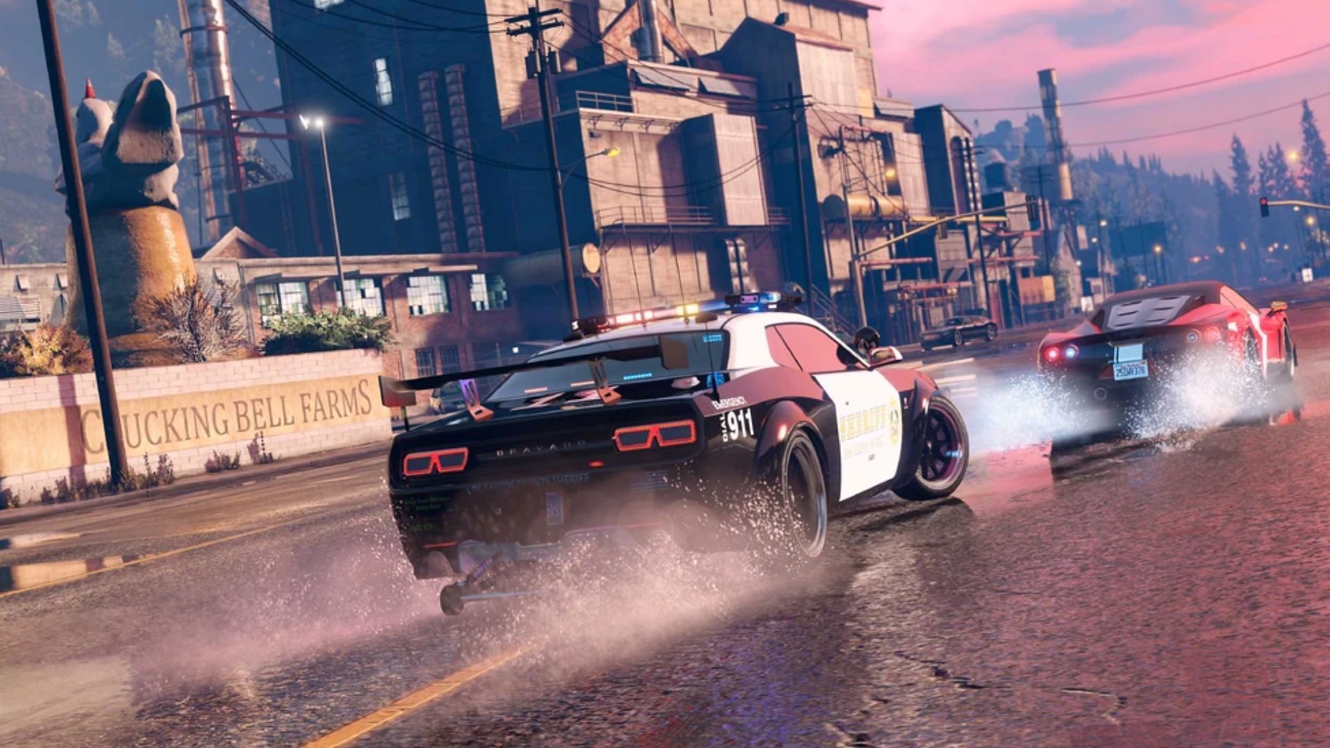 The Bravado Police Gauntlet Interceptor in action in Grand Theft Auto Online (Image via Rockstar Games)