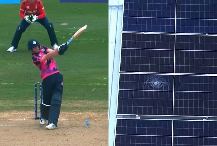 [Watch] Scotland's Michael Jones' massive strike breaks solar panel in Barbados