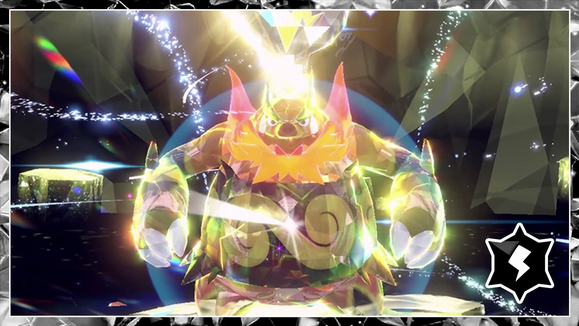 Electric Emboar as it appears in Pokemon Scarlet and Violet&#039;s 7-star Tera Raids (Image via The Pokemon Company)