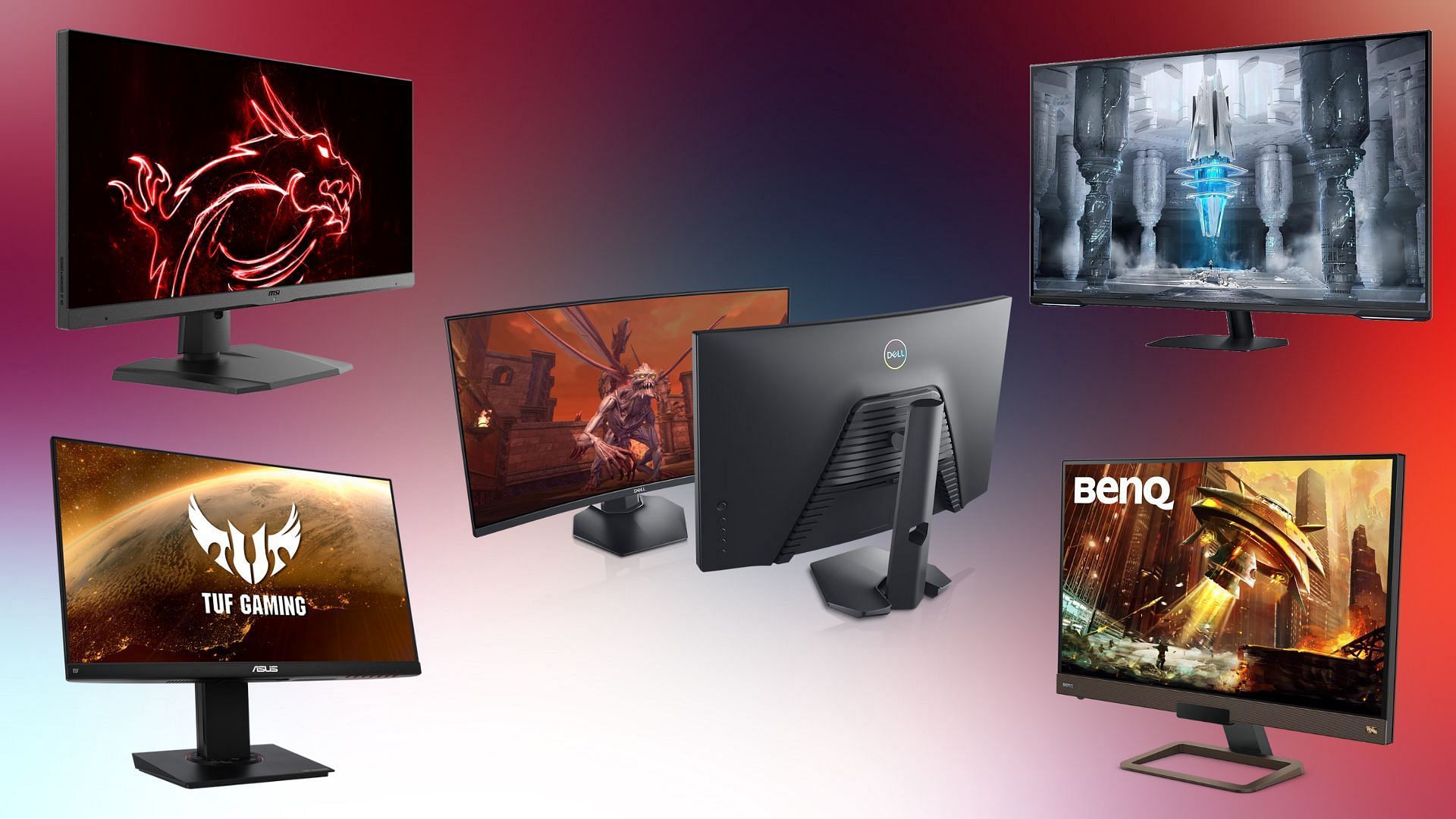 The best 144Hz gaming monitors (Image via Asus, BenQ, MSI, Samsung, Dell)