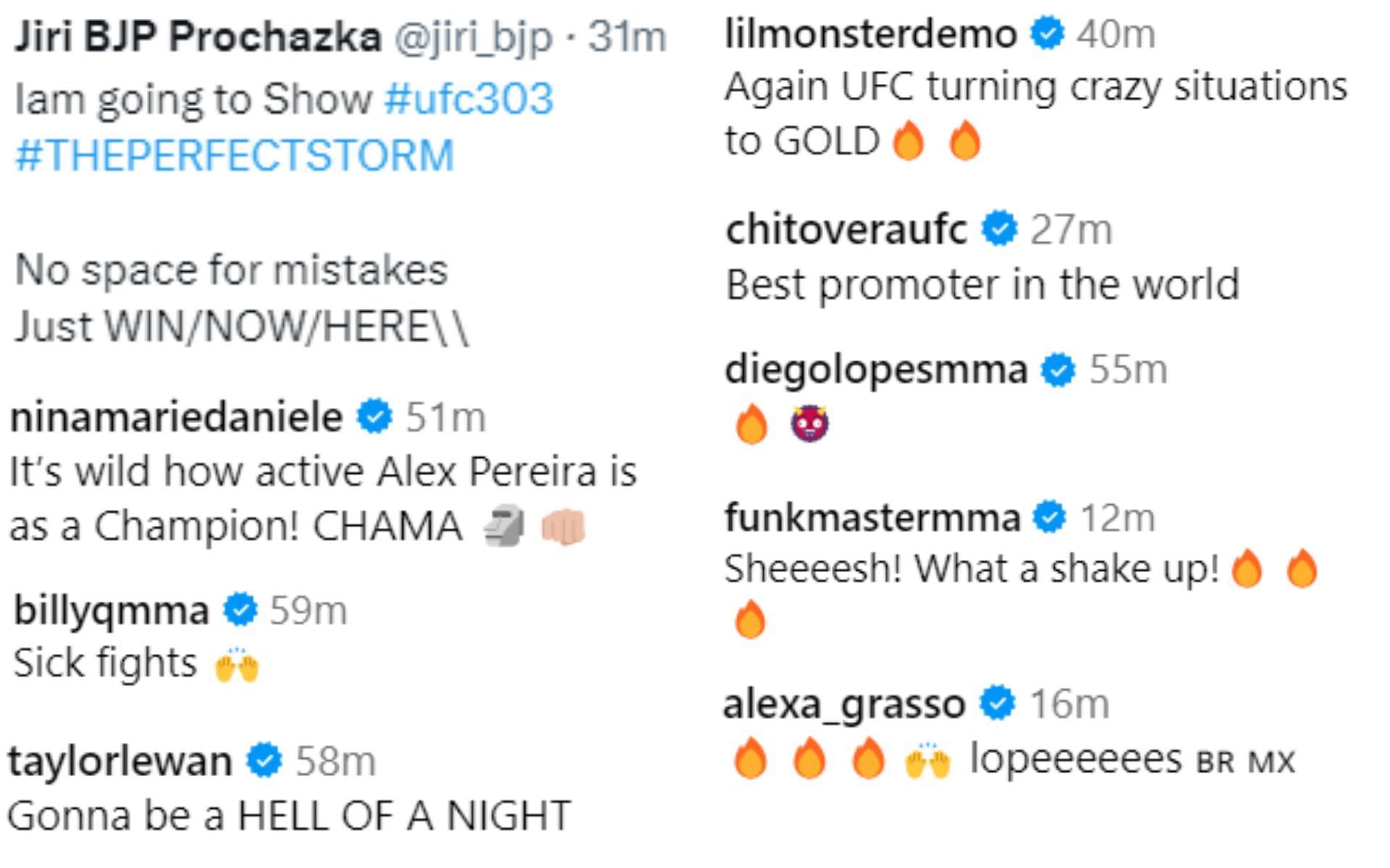 Screenshots from @danawhite on Instagram