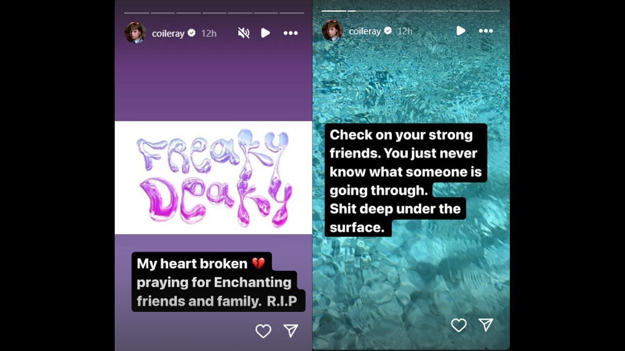 Coi Leray posts about Nicole&#039;s death on her Instagram story (Image via Instagram/coileray)