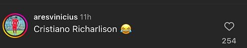 A fan's reaction to the abovementioned Instagram post